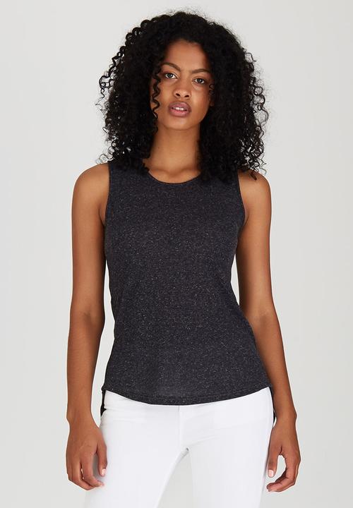 c(inch) - Back Detail Tank Top Dark Grey