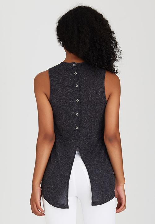 c(inch) - Back Detail Tank Top Dark Grey