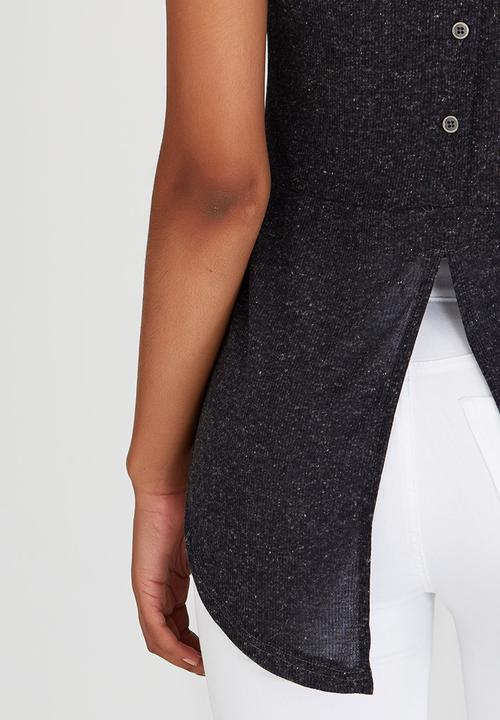 c(inch) - Back Detail Tank Top Dark Grey
