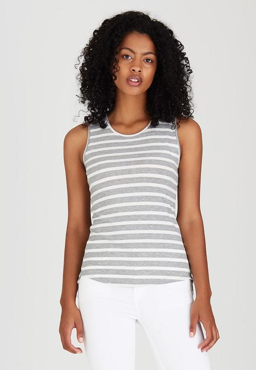 c(inch) - Back Detail Tank Top Grey