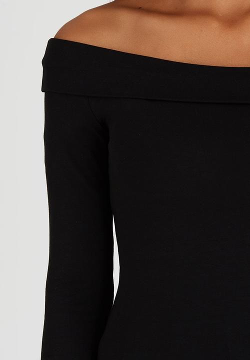 ONLY - Foxy Long Sleeve Drop Shoulder Top Black