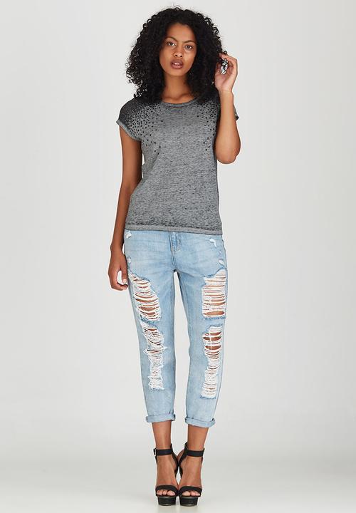 ONLY - Eagle Sequins Detail Tee Grey