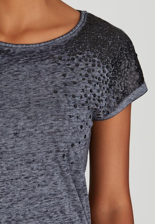 ONLY - Eagle Sequins Detail Tee Navy