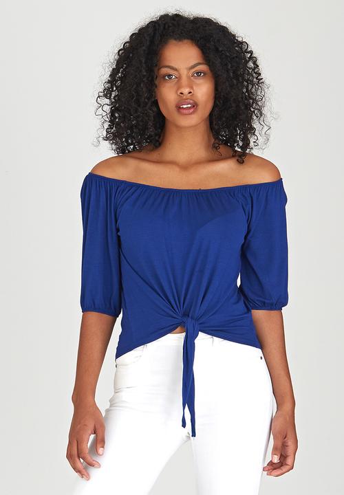 c(inch) - Tie Front Top Navy