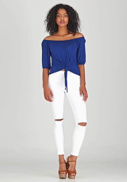 c(inch) - Tie Front Top Navy