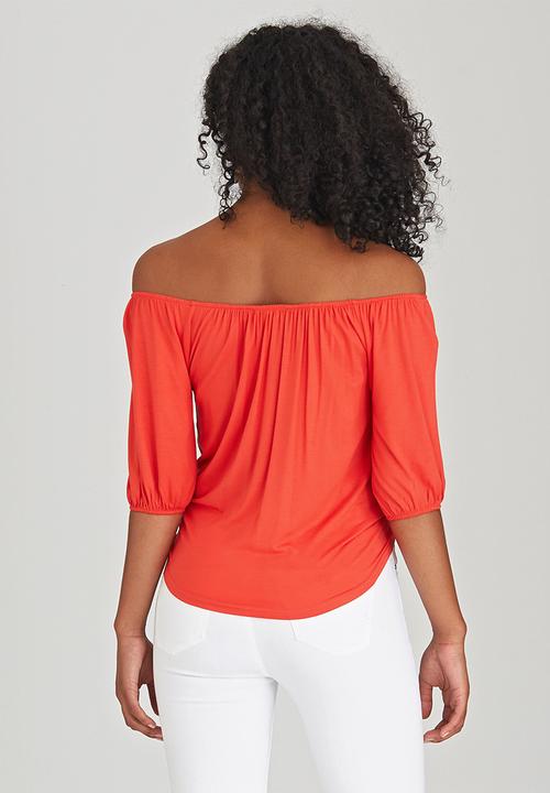 c(inch) - Tie Front Top Orange