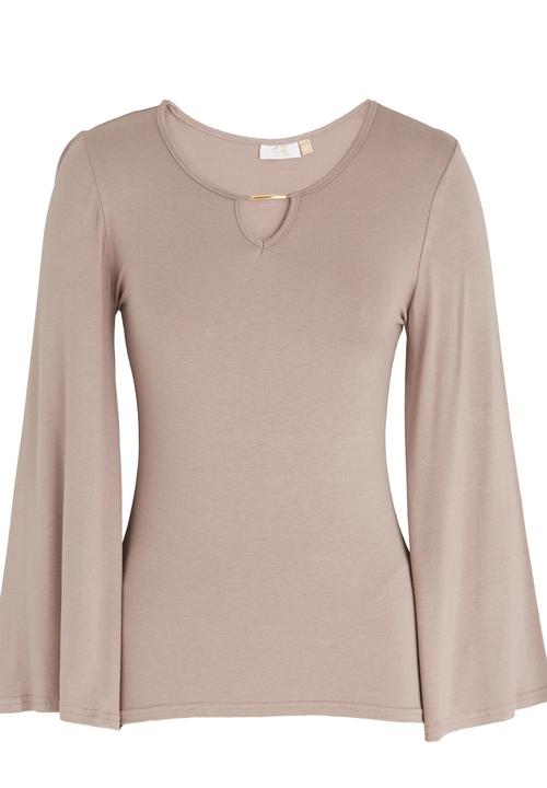 edit - Volume Sleeve Top with Keyhole Stone