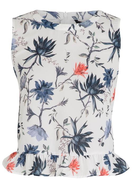 ONLY - Kiss Frill Top Blue and White