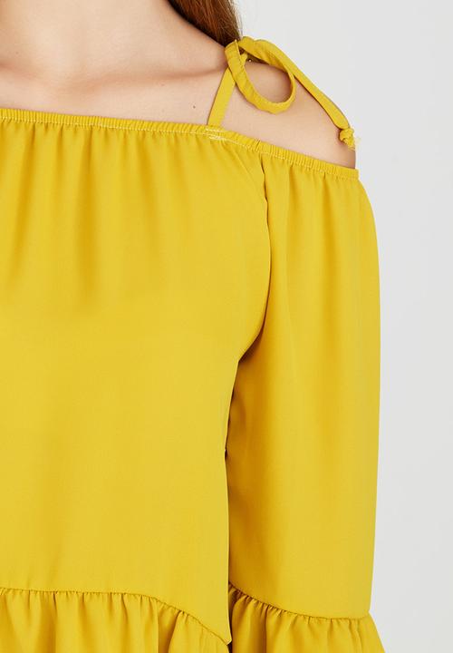 c(inch) - Cold Shoulder Blouse Yellow
