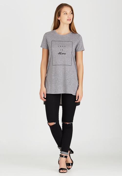 c(inch) - High-low T-shirt Pale Grey
