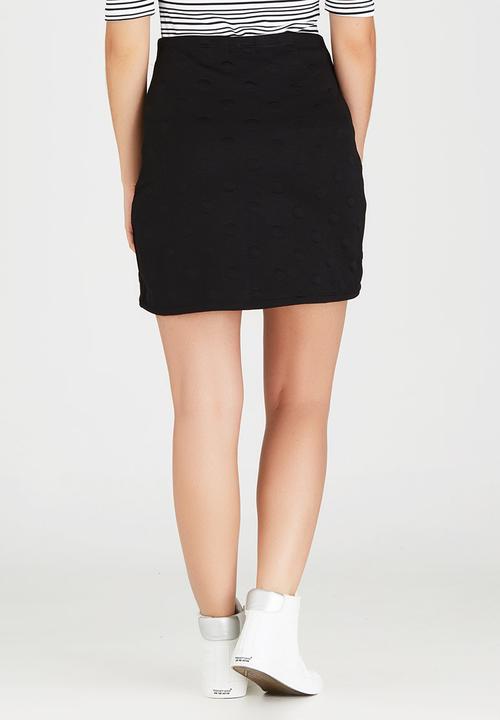 c(inch) - Double Zip Mini Skirt Black