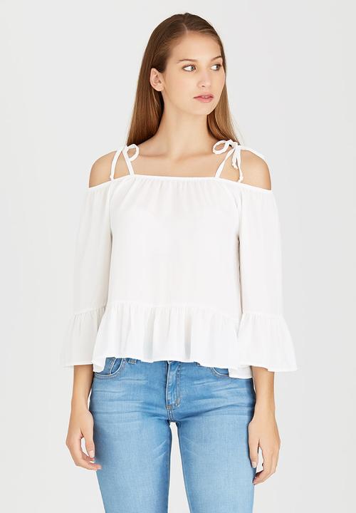 c(inch) - Cold Shoulder Blouse White