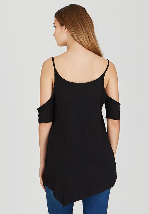 STYLE REPUBLIC - Cold Shoulder Tunic Black