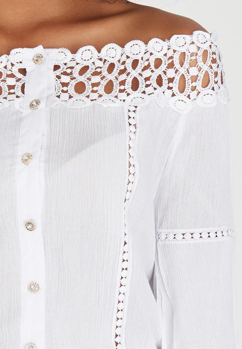 edit - Gypsy Blouse with Crochet Trim White