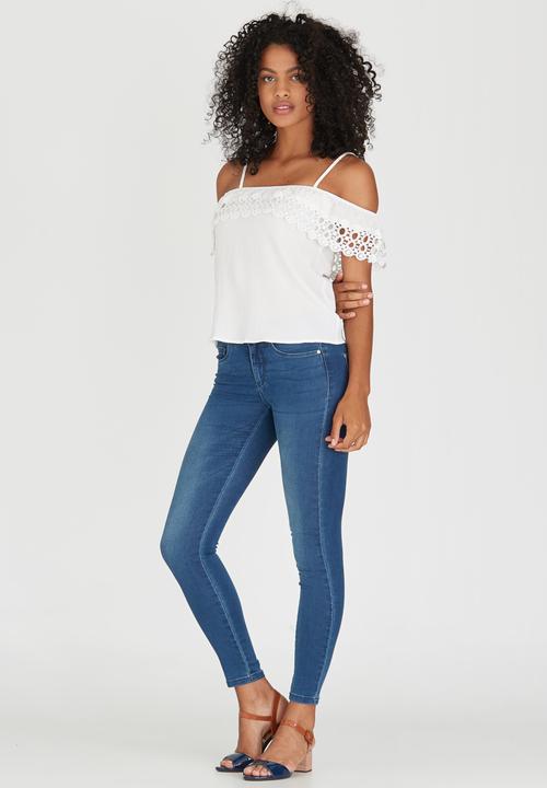 edit - Cami with Crochet Trim White