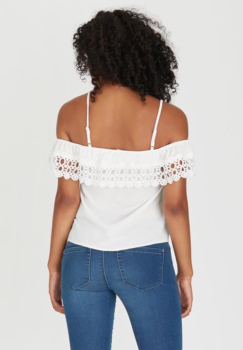 edit - Cami with Crochet Trim White