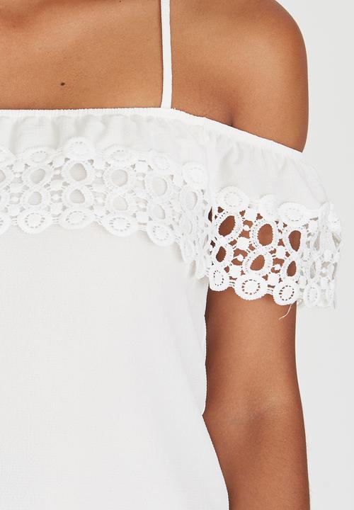edit - Cami with Crochet Trim White