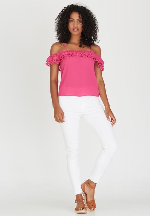 edit - Cami with Crochet Trim Magenta
