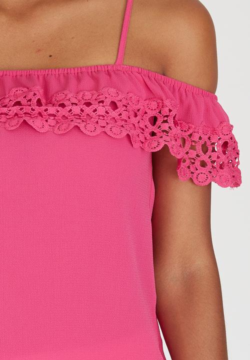 edit - Cami with Crochet Trim Magenta