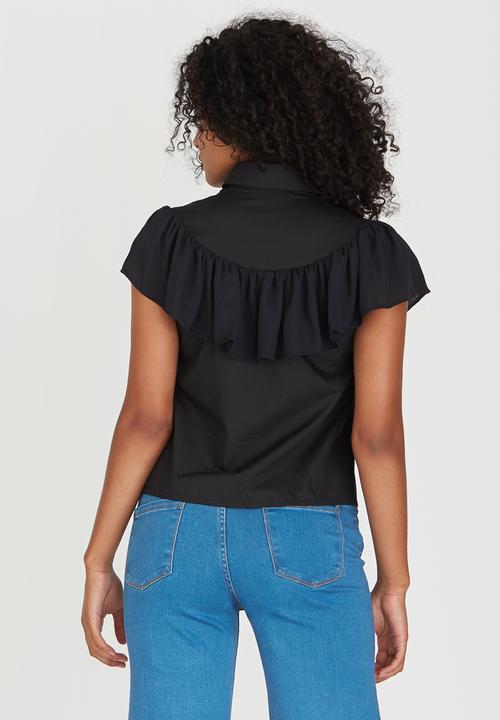 STYLE REPUBLIC - Frill Shirt Black