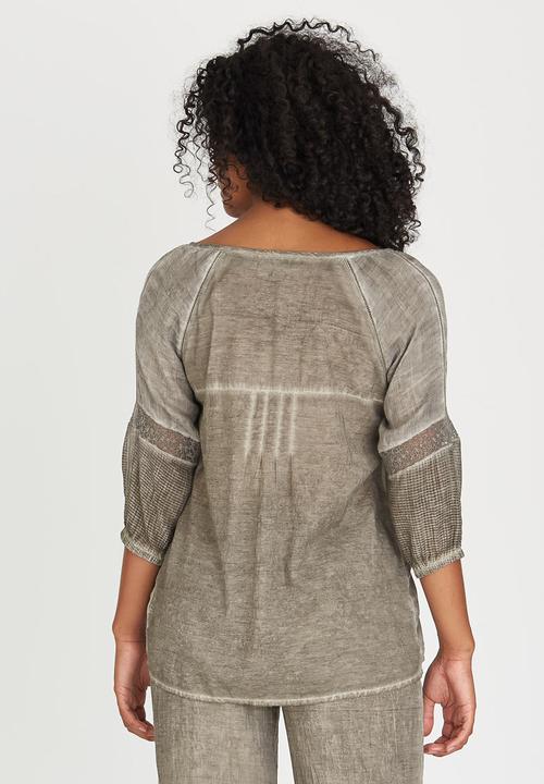 G Couture - Pintuck Tassel Top Grey