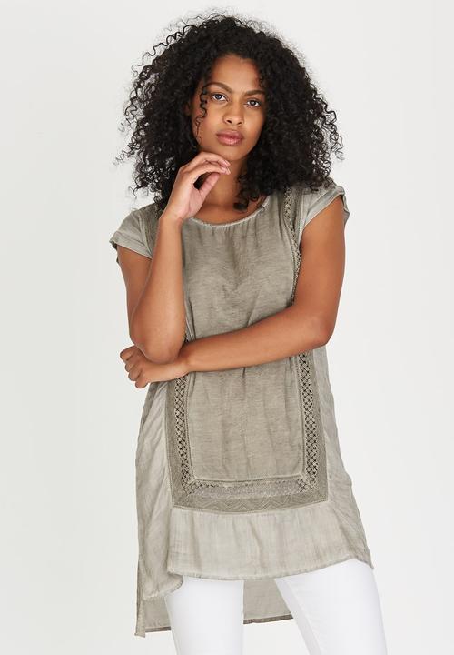 G Couture - Border Crochet Tunic Grey
