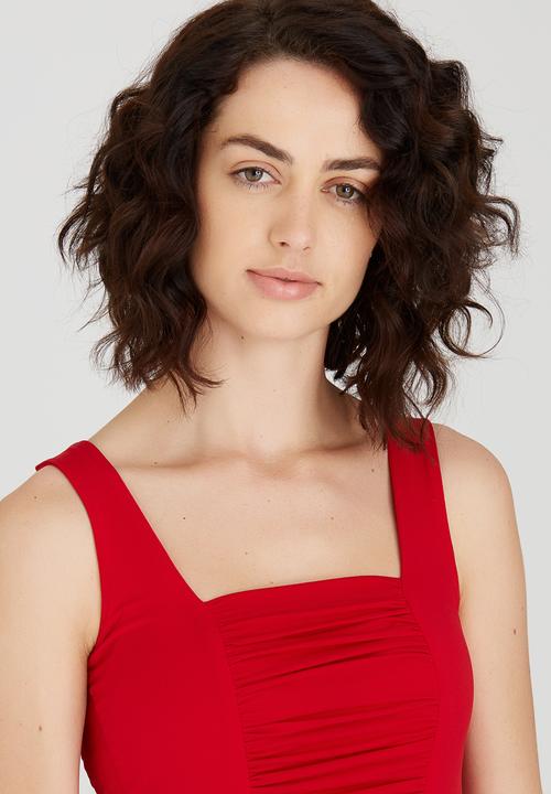 STYLE REPUBLIC - Square Neck Bodysuit Red