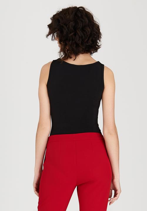 STYLE REPUBLIC - Square Neck Bodysuit Black