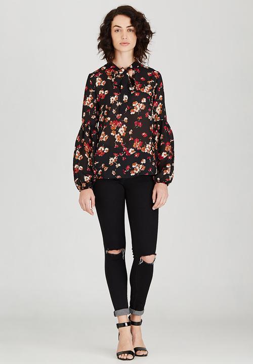 STYLE REPUBLIC - Kitty Bow Blouse Multi-colour