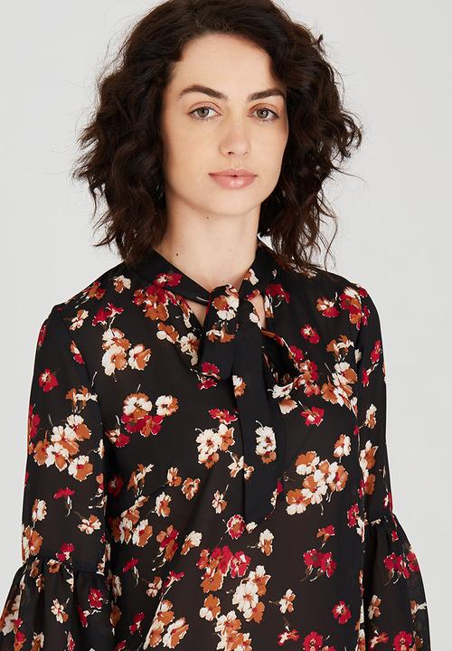 STYLE REPUBLIC - Kitty Bow Blouse Multi-colour
