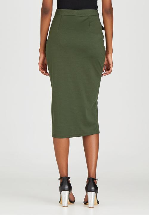 STYLE REPUBLIC - Utility Midi Skirt Dark Green