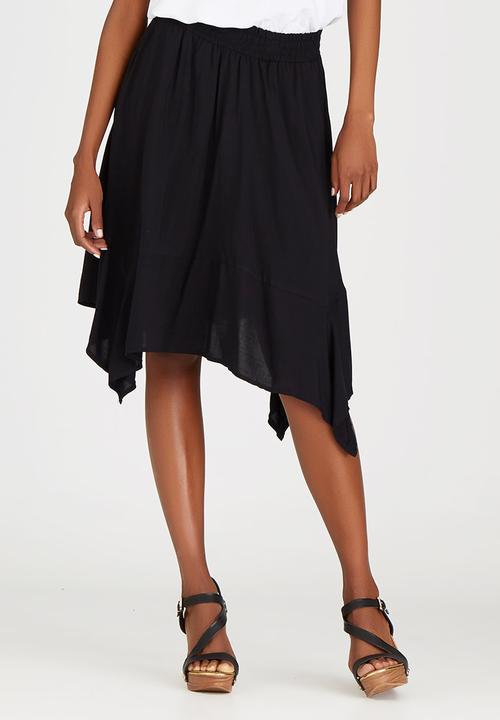 edit - Handkerchief Hem Skirt Black