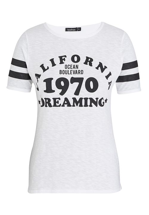 BoohooDNU - California Dreaming Slub T-shirt White