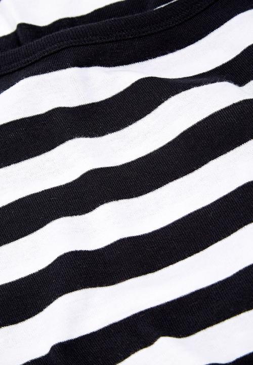 Next - Monochrome Stripe T-shirt Black/White Black and White