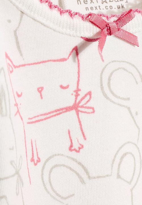 Next - Three Pack Pink Long Sleeve Character Bodysuits Pale Pink