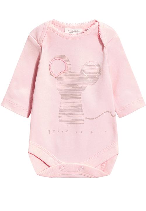 Next - Three Pack Pink Long Sleeve Character Bodysuits Pale Pink