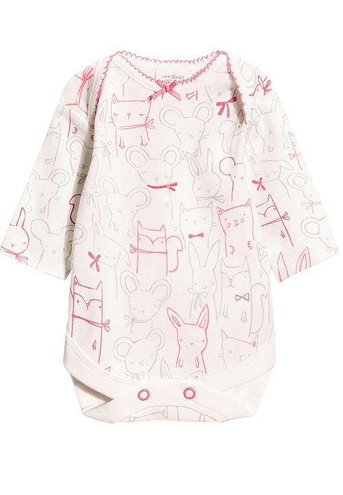 Next - Three Pack Pink Long Sleeve Character Bodysuits Pale Pink