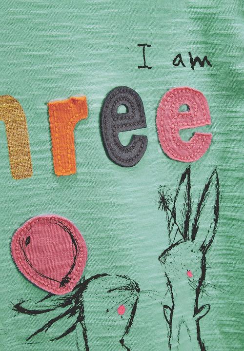Next - I Am Three T-shirt Light Green