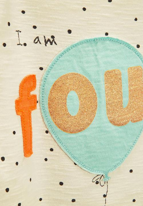 Next - I Am Four T-shirt Milk