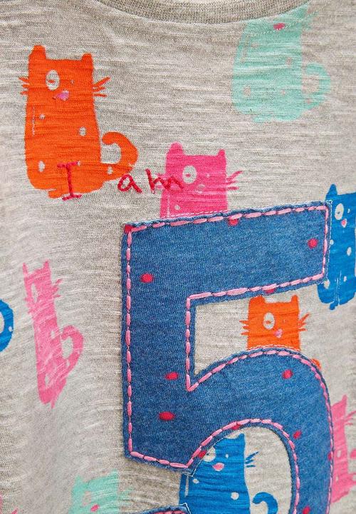 Next - I Am Five T-shirt Mid Grey