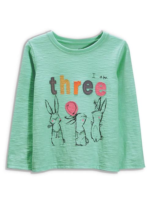 Next - I Am Three T-shirt Light Green