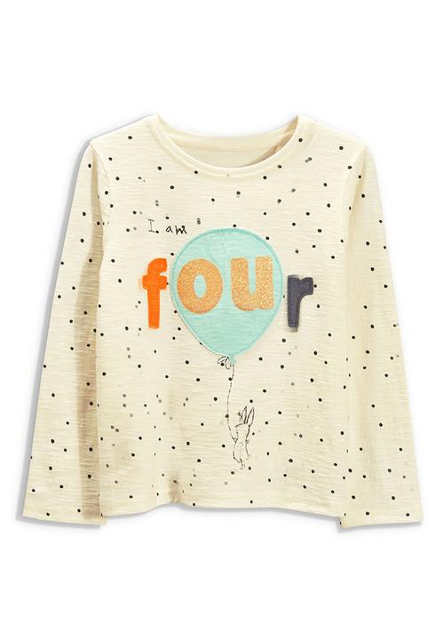 Next - I Am Four T-shirt Milk