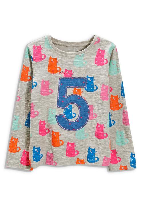 Next - I Am Five T-shirt Mid Grey