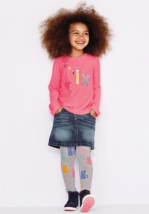 Next - Cat Printed Leggings Mid Grey