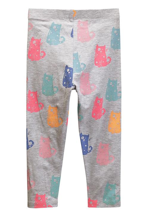 Next - Cat Printed Leggings Mid Grey