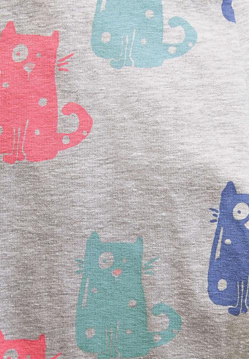 Next - Cat Printed Leggings Mid Grey