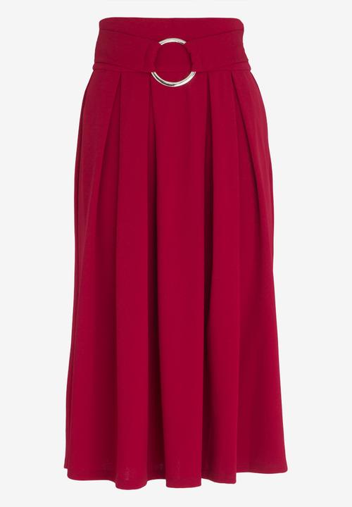STYLE REPUBLIC - Volume Fit and Flare Skirt Burgundy