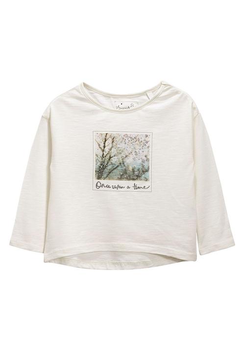 Next - Ecru Winter Scene T-Shirt Milk