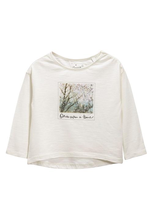 Next - Ecru Winter Scene T-Shirt Milk