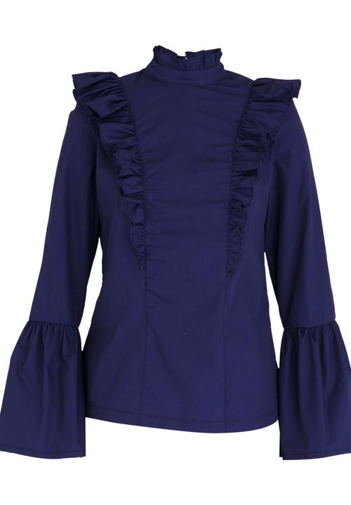 STYLE REPUBLIC - Frill Detail Blouse Navy